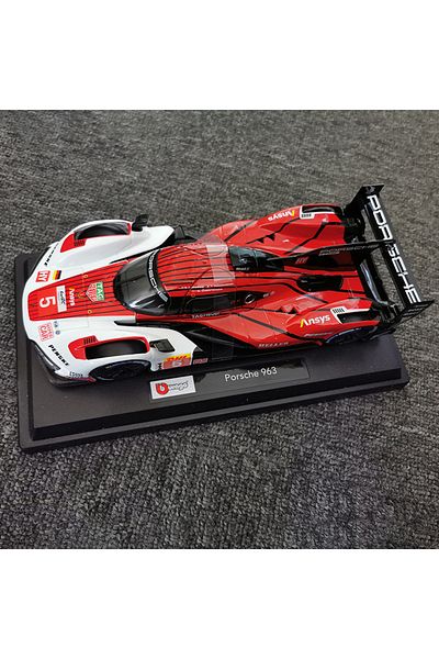 Choice 963 No.5 Bburago 1:24 Porsche 963 Alloy Car Model Supercar Die Cast Vehicles Toy Diecast Voiture Gif