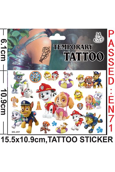 Choice 237 12styles Paw Patrol Toys Tattoo Stickers Anime Pet Dog Model Doll Chase Marshall Rocky Cute Cart