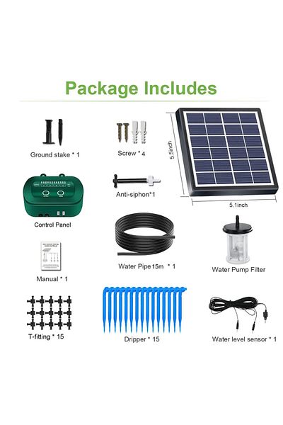 Choice 1 set Solar Intelligent Irrigation Kit 6V 2W with Built-in 1800mAh Battery Irrigation for Potted Pla