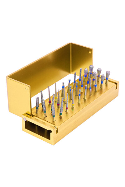 Choice طقم مثاقب أسنان من الألومنيوم الذهبي إيليجاه ملون مكون من 30 قطعة مع ح...