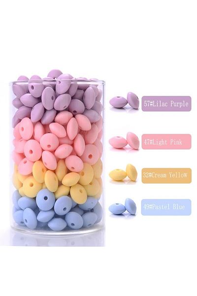 Choice النمط 1 50 قطعة/الوحدة 12 مم سيليكون فاصل الخرز ل DIY سحر حديثي الولادة الرضاعة إكسسوارات قلادة حزمة