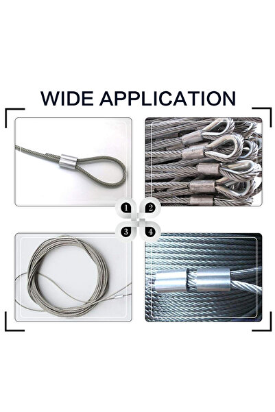 Choice M1.2-100pcs 315-Pieces 8 Sizes Aluminum Crimping Loop Sleeve Double Barrel Ferrule for Wire Rope and