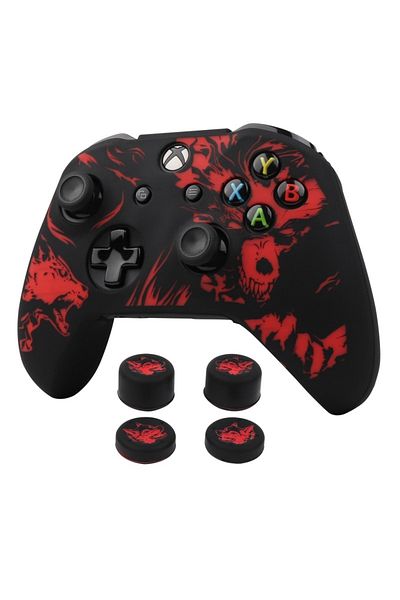 Choice3 Red Laser Carving Soft Silicone Cover For Xbox One S Controller Skin Case Gamepad Joystick Accessori