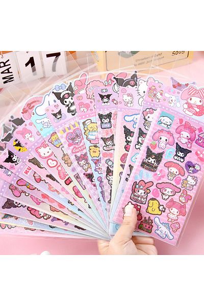 Choice 20Sheet mix 20Sheets Mix Kawaii Sanrio Kuromi Melody Stickers Hello Kitty Cute Hand Acount Guka Lase