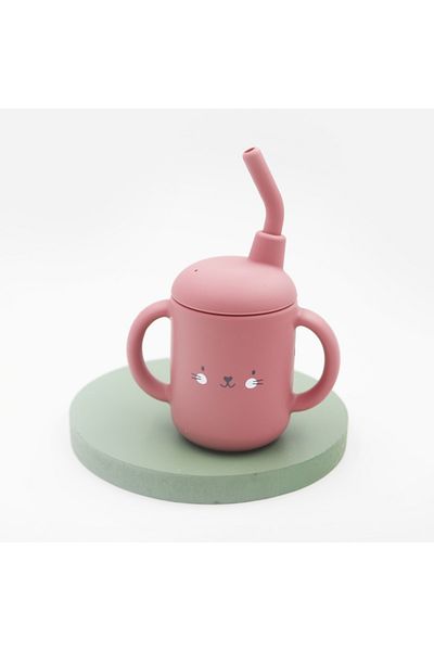 Choice dark pink New cartoon 120ML Baby Silicone Sippy Cup BPA-Free Portable Storage Snack Container Feedin