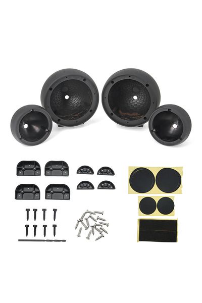 MAIMEIMI black 2Pc Car Mid-to-high-range Speakers Boxes Shell Bracket Audio Media Holder Tri Frequency Non-Mo