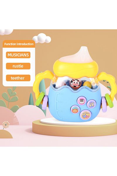 Choice BLUE Baby Bottle Toy Education Early Education Music Rattle Can Bite Gums