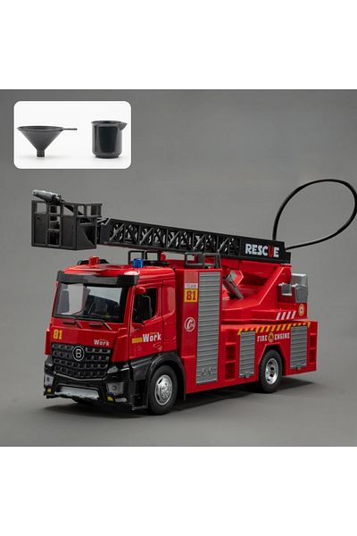 Choice Ladder Truck 1:18 Water Tanker Alloy Ladder Fire Truck Model Toys Car Diecast Metal Engineering Vehi