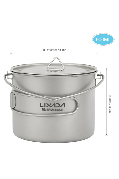 Choice 900ml Lixada 750ml/900ml/1100ml Ultralight Titanium Pot Water Mug Cup ...