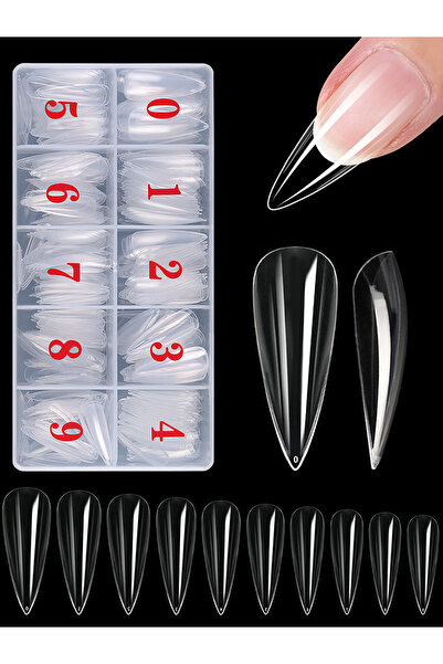 Choice1 صندوق من 500 قطعة، 500 قطعة/صندوق، أطراف أظافر ستيليتو شفافة، أظافر أ...