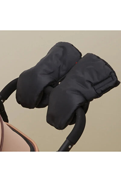 Choice3 عربة أطفال شتوية سوداء دافئة من الفرو والصوف وغطاء لليد مقاوم للرياح ...