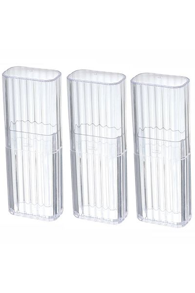 Choice 3pcs white 1pc Portable Transparent Storage Box, Practical Toothpick Cotton Swab Case for Travel or