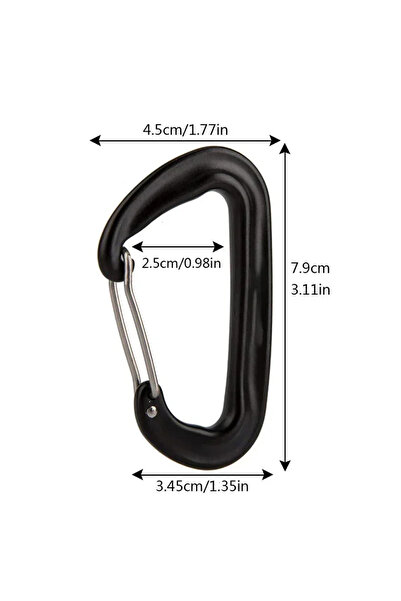 Choice 1 قطعة سوداء 1/8 قطعة من حلقات التسلق الاحترافية على شكل حرف D 12 كيلو...