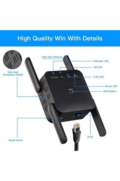 Choice EU Plug WiFi Repeater 1200Mbps 2.4GHz/5GHz Wireless Range Extender Signal Amplifier Wi-Fi Repetidor