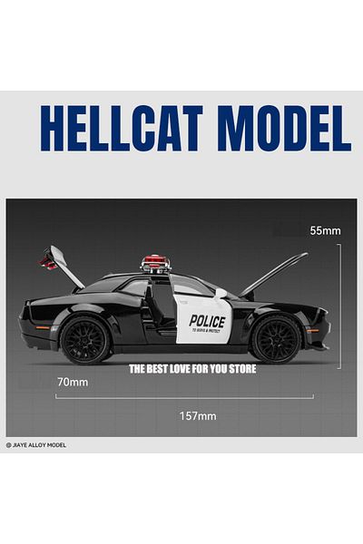 Choice POLICE CAR-NO BOX 1:32 Dodge Hellcat Poloce Toy Car Die Cast Metel Cars Toy Pull Back Hellcat Model