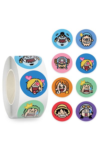 Choice 500PCS 500Pcs/Roll One Piece Kawaii Sealing Stickers Cute Anime Cartoon Decals Decoration DIY Notebo