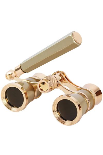 Choice Handle Gold Opera Glasses Binoculars Metal Body With Chain/handle Theater Telescope Women Girls Opti
