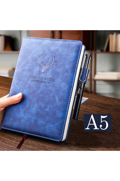 Choice دفتر ملاحظات A5 أزرق من الجلد السميك للغاية، 360 صفحة، مناسب للأعمال اليومية والمكتبية، دفتر ملاحظات يوميات