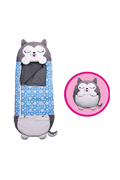 Choice 180x70cm blue husky Children's Cartoon Sleeping Bag Kids Animal Soft Lazy Sleepsacks Baby Plush Doll