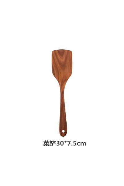 Choice 30x7.5cm Teak Wooden Spatulas Kitchen Utensils Cooking Utensil Eco-friendly Wood Spatula For Non Sti