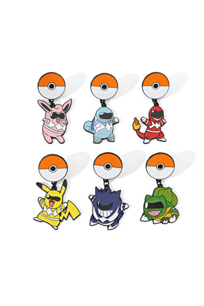 Choice XZ2910 6 قطع بروش أنمي إبداعي على شكل بيكاتشو شارة معدنية مجوهرات ملاب...