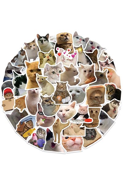 Choice 50pcs Cat MEME 50pcs Funny Cat MEME Stickers Toy DIY Kids Notebook Motorcycle Laptop Luggage Refrige