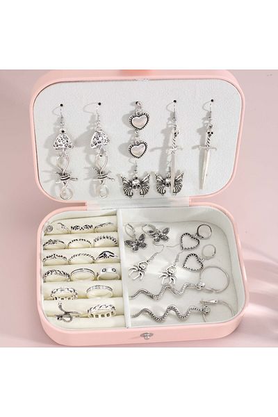 Choice 54168 5572101 34 Pcs Punk Gothic Earring Ring Multi Piece Set For Women Party And Holiday Wear Trend