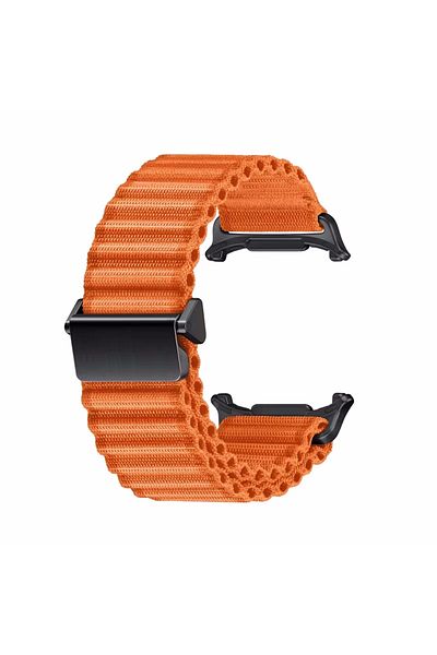 Choice Galaxy Ultra 47mm Black Orange Trail Band For Samsung Galaxy Watch Ultra 47mm Nylon Loop Strap For G
