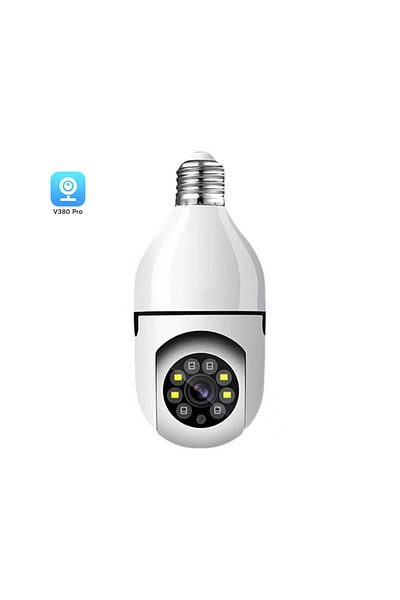 Choice كاميرا V380 Bulb بدقة 1080 بكسل بدون بطاقة SD، كاميرات مراقبة IP بدقة 5 ميجابكسل، كاميرا شبكة منزلية لاسلكية بزاوية 360 درجة