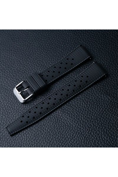 Choice 18mm black CLASSIC TROPICAL STYLE FKM WATCH STRAP 18mm 20mm 22mm watch band for Seiko for Oris Citiz