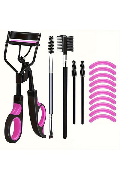 DUTRIEUX 15pcs pink 7/15pcs Eyelash Curler Set With Replacement Pads For Women Eyelashes Curling Tweezers Cli