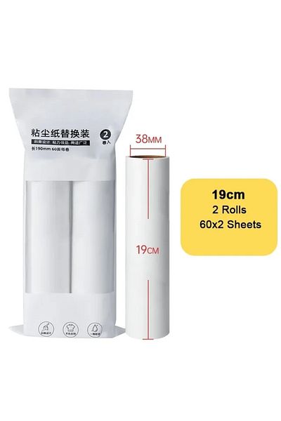 Choice 19cm paper 2 rolls Long handled cotton roller, sofa carpet cleaner, large adhesive tear off brush, p