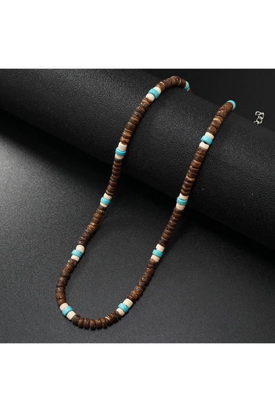 Choice قلادة واحدة للرجال، قلادة جديدة عتيقة من قشرة جوز الهند والفيروز، قلاد...