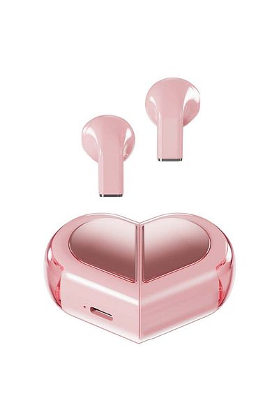 Choice1 Pink Creative Rotatable Bluetooth Earphones, Love TWS 5.3 Wireless Earphones, Deformation Earphones
