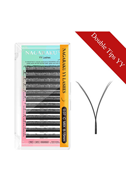 Choice مزيج 8-15 مم 0.07 مم D أطراف مزدوجة YY NAGARAKU YY الشكل أطراف مزدوجة/ثلاثية مقسمة ثلاثية القمة متشابكة