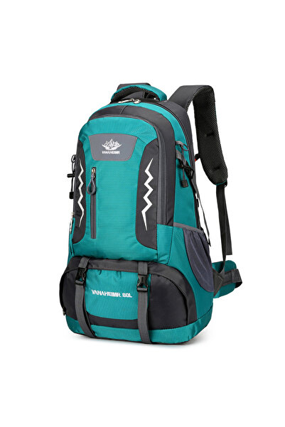 Choice حقيبة ظهر خضراء للمشي لمسافات طويلة 60 لترًا مقاومة للماء للتخييم للرج...