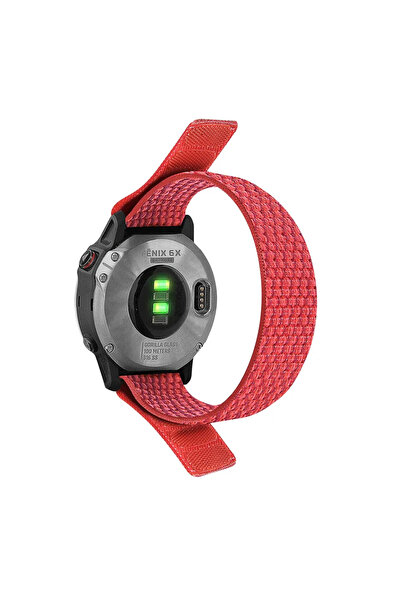 Choice سوار نايلون أحمر مقاس 22 مم و26 مم لساعات فينيكس 7/7X/6/6X Pro/5X Plus...