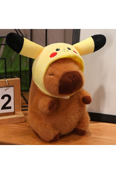 Choice 22cm Pikachu Capybara Plush Toy Simulation Capibara Cosplay Pokemon Pikachu Disney Stitch Sanrio Hel