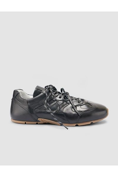 Cabani 100% Genuine Leather Black Women's Sneakers
