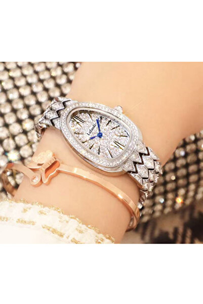 Youtrico ساعة لاباولي النسائية، فضية اللون، مرصعة بالألماس والزركون