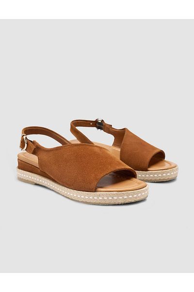 Cabani 100% Genuine Leather Tan Women's Suede Sandals