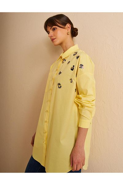 Kayra Poplin Tunic with Lemon Aroma - Created with Paylithic Techniques