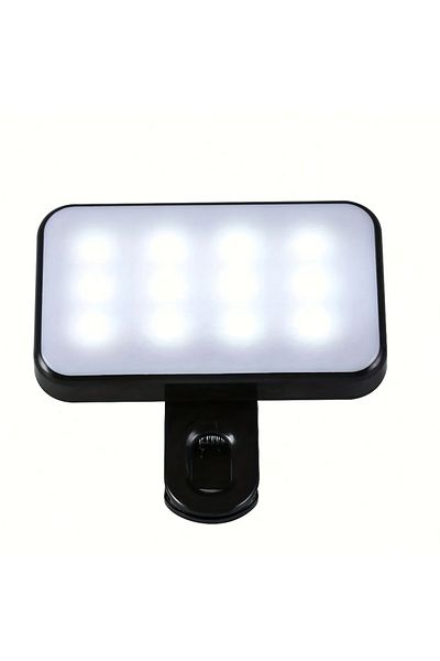 Choice مصباح LED صغير محمول أسود اللون لصور السيلفي قابل لإعادة الشحن مع كابل بثلاثة أوضاع قابلة للتعديل