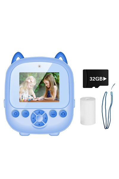 Choice S5-blueAdd memory Children Digital Camera Instant Print Toys For Kids Thermal Print Camera HD 1080P
