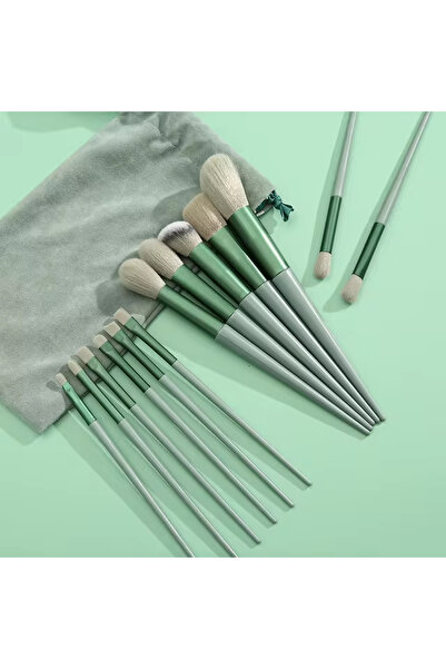 Choice1 مجموعة فرش مكياج مكونة من 13/15 قطعة باللون الأخضر مع حقيبة، ظلال الع...