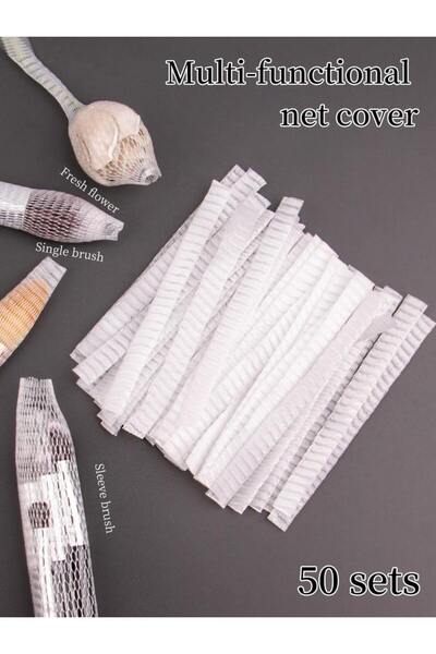 Choice مجموعة فرش مكياج شبكية واقية مكونة من 50 قطعة باللون الأبيض، مجموعة شا...