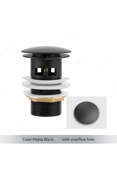 Choice Matte Black Hole Bathroom Sink Stopper Washbasin Pop Up Drain Plug Cover Waste Pipe Drainer With Or