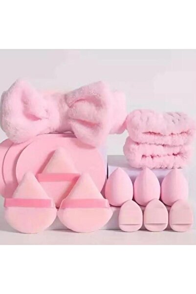 Choice1 مجموعة من 14 قطعة من إسفنجة البودرة المثلثة المختلطة مع إسفنجة مكياج ثابتة على شكل مروحة