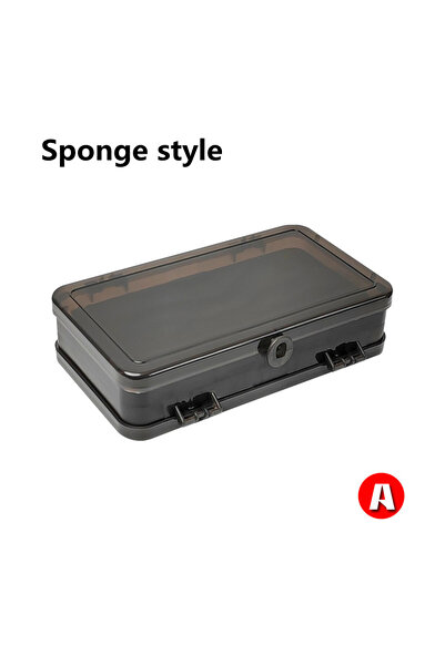 Choice صندوق صيد جديد باللونين الأسود والرمادي مزود بإسفنجة محمولة مزدوجة الج...