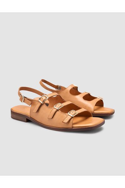 Cabani 100% Genuine Leather Tan Women's Sandals